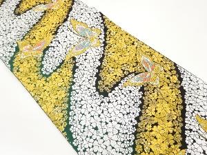 蝶に桜尽くし模様織出し袋帯